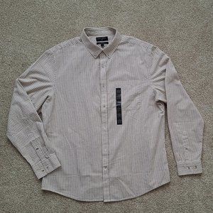 Banana Republic Tan Striped Casual Button-Down Shirt XL